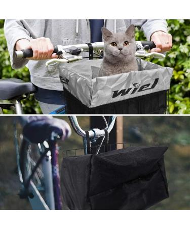 Wiel Bike Basket with Rainproof Cover - Folding Steel Bicycle Basket for Commuter Grocery Shopping and Picnics - Easy Install, Heavy-Duty Metal Wire, 33 lbs Capacity - Buy Online on GoSupps.com