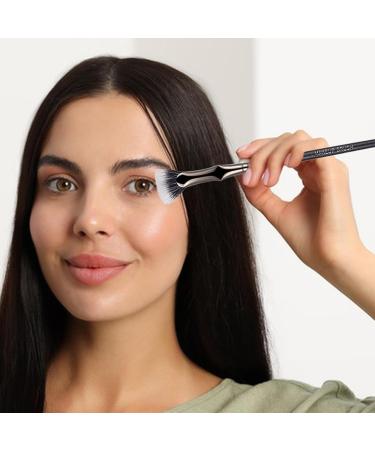 Mascara Fan Brush Portable Angled Lash Brush Versatile Mascara Clumps Removal Tool Foldable Fan Shaped Lash Brush And Cosmetics Accessories For Mascara Highlighter Eyeliner Application - Buy Online on GoSupps.com