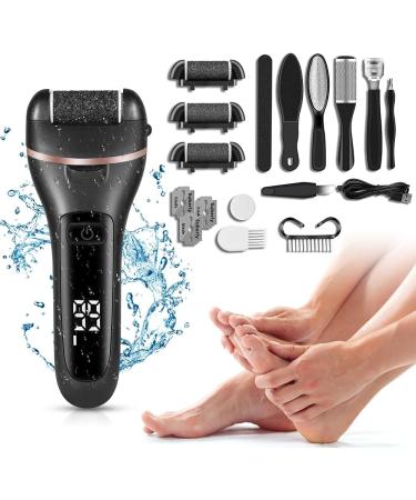 Premium Electric Foot Callus Remover Kit - 18 Pieces for Smooth Feet | Electric Pedicure Dead Skin & Callous Remover Tool (Black - Buy Online on GoSupps.com