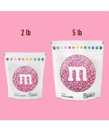 M&Ms Milk Chocolate Pink Candy - 2lbs Bulk Resealable Pack for Candy Buffet, Baby Shower, Gender Reveal, Parties, Wedding, Candy Bar & DIY Snacks - Buy Online on GoSupps.com