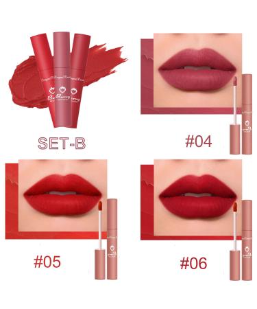 Velvet Matte Liquid Lipstick Set for Women | 3 Colors Lip Gloss Stain | Long Lasting Waterproof Formula | Non-stick Cup | Makeup Cosmetics (Set-B) - Buy Online on GoSupps.com