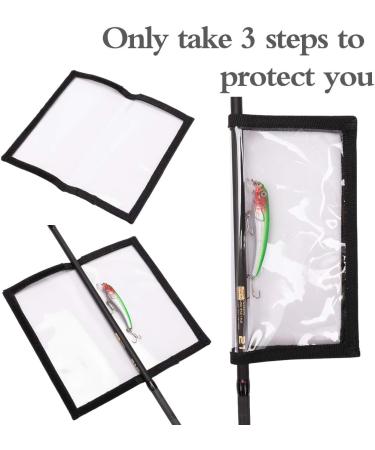 HomDeak 4 Pack Fishing Bait Cover - Durable Clear 0.5mm PVC Wraps for Shape Fishing Hooks - Saltwater and Freshwater Fishing Gear - 2 Large + 2 Medium - 4 Pieces - Buy Online on GoSupps.com