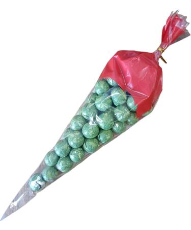 300g Bag of Festive Milk Chocolate Balls Wrapped in Brussels Sprouts Foil - Great for All Occasions - Stocking Filler Favours Party Gift or Sharing Treats for All - Buy Online on GoSupps.com