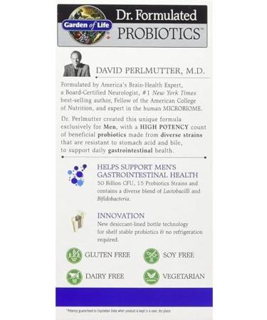 Garden of Life Men's Once Daily 50B Probiotic - 30 Vegetarian Capsules - Buy Online on GoSupps.com