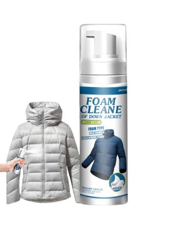 Down Jacket Cleaner Spray - Dry Foam Detergent for Laundry - Downwear Detergent Agent Dry Cleaner Oil Stain Remover for Clothes Removes Oil Stains and Juice Lambo