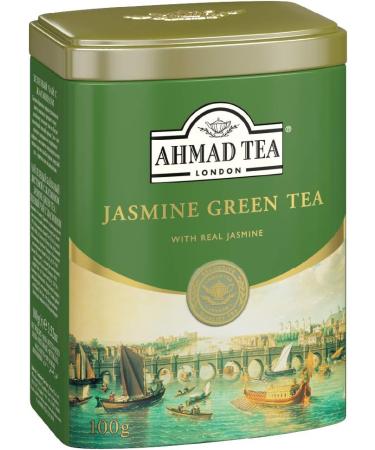Ahmad Tea Jasmine Green Tea Caddy Green Tea - 100g Loose Leaf - Buy Online on GoSupps.com