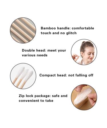Biodegradable Cotton Swabs - 600 Pack Bamboo with Wooden Handles | Eco-Friendly Makeup Ear Cleaning & Wound Care Tools - Buy Online on GoSupps.com