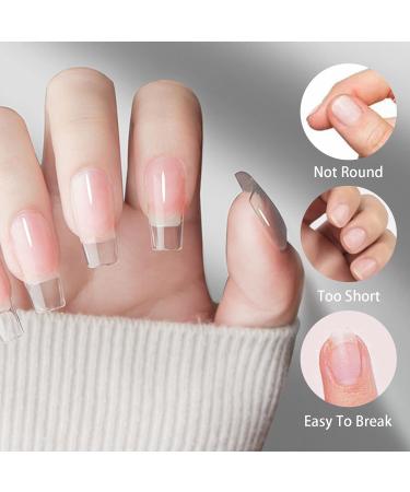 240PCS Medium Coffin Gel Nail Tips Set - Pre-Buffed Artificial Nails Kit - Buy Online on GoSupps.com