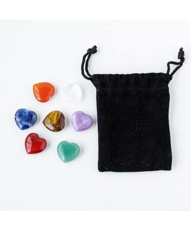 7pc Natural Stone Seven Heart Shape Crystal Gemstone Urine Heart Crystal Crafts Home Decoration Stone Mineral Specimen - Buy Online on GoSupps.com