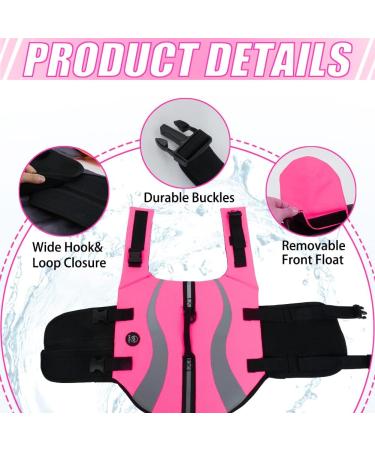 Emust Life Vest for Dogs - Pink XL Dog Swim Jacket | Lightweight Life Jacket for Small Medium & Large Dogs | Perfect for Swimming & Boating - Buy Online on GoSupps.com