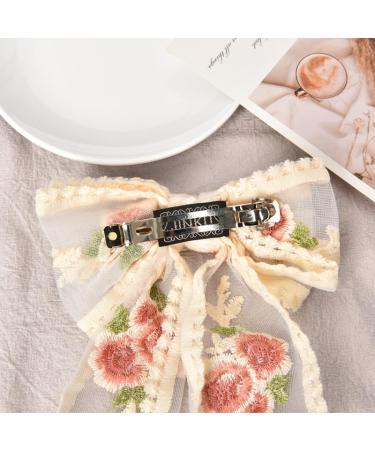 Lace Hair Bows Clip for Women Hair Barrettes for Girls Double Layer Hair Clips Bowknot Flower Lace Hair Accessories Large Hair Clip for Wedding Birthday 2 Layers - Buy Online on GoSupps.com