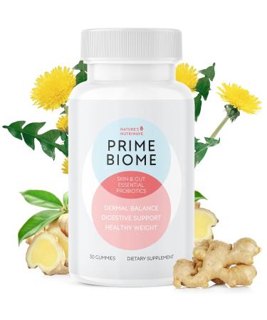 PrimeBiome Probiotic Gummies Plant-Based Blend with Inulin Lion s Mane Ginger & More Non-GMO No Stimulants GMP Certified 30 Gummies 1 Month Supply 30 Count (Pack of 1)