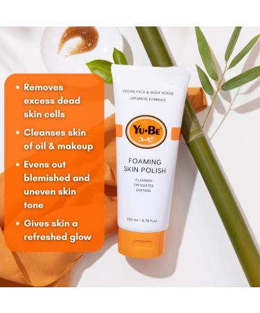 Yu-Be Foaming Polish Exfoliating Scrub & Face Wash Duo - Hydrating Exfoliant for Smooth Skin - 6.75 fl oz 2 Pack - Buy Online on GoSupps.com