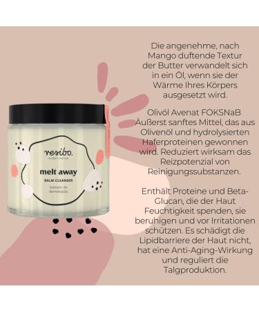  RESIBO Resibo Melt Away Cleansing Balm Natural Cosmetic Facial Cleanser Pore Cleaner Face Cleanser Blackhead Remover Eye Make-Up Remover Waterproof - Buy Online on GoSupps.com