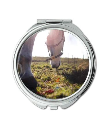 Mirror Compact Mirror eat grass horse pocket mirror portable mirror