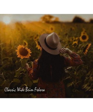 HUDANHUWEI Women's Wide Brim Fedora Panama Hat - Coffee-1 - Buy Online on GoSupps.com