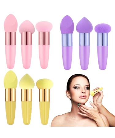 3 Set Professional Makeup Sponge Set  Makeup Sponge with Handle Powder Puff Beauty Tool Mushroom Facial Foundation for Foundation  Powder  Liquid  Facial Makeup Tools