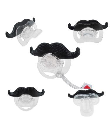 3 Pack Kissable Mustache Pacifiers | Funny Baby Lip Design | Safe Silicone Pacifiers for Infants - Buy Online on GoSupps.com