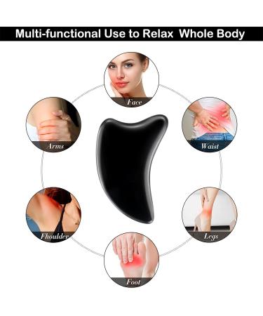 ZIZZON Bian Stone Gua Sha Set - Facial Tools for Natural Anti-Aging Skin Care, Muscle Relaxing, and Wrinkle Relief - Buy Online on GoSupps.com