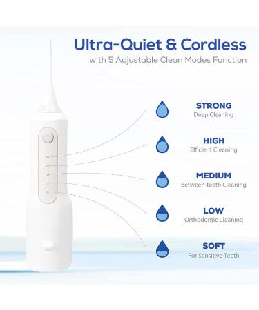 Buy Cordless Portable Water Flosser - 5 Modes Rechargeable & Waterproof Dental Care for Home & Travel - Buy Online on GoSupps.com