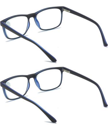 MMOWW 2-Pack Reading Glasses for Men & Women | Anti-Blue Computer Glasses with Spring Hinges - Blue 1.5x - Buy Online on GoSupps.com