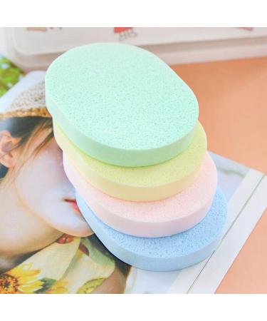 2PCS 1.5cm Thickness Oval Shape Portable Soft Powder Puff Make Up Cosmetic Facial Cleansing Exfoliating Sponge Puff Natural Seaweed Cleansing Puff Deep Clean Foam Pad for Makeup Removal(Color Random) - Buy Online on GoSupps.com