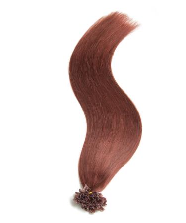 Kastaniee Keratin Bonding Extensions | 100% Remy Real Hair | 25x 1g 45cm U-Tip Chestnut Color #33 - Long Smooth Strands - Buy Online on GoSupps.com