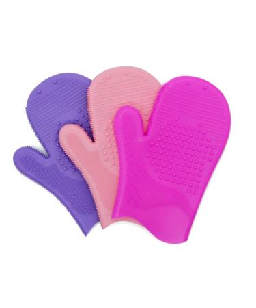 Buy Makeup Brush Cleaner Silicone Glove - Essential Scrubber for Foundation Brushes | Pink Cleaning Tools - Buy Online on GoSupps.com