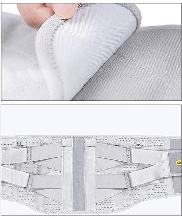 Tylxayoxa Lumbar Belt for Men & Women - Breathable Lower Back Support for Sciatica Herniated Disc & Scoliosis - Gray - Size M - Buy Online on GoSupps.com
