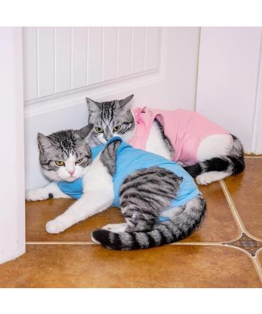 Easy Joy Recovery Suit for Cats - Postoperative Litter Clothing for Abdominal Wounds | E-Collar Alternative | Soft Indoor Pet Apparel (M Blue) - Buy Online on GoSupps.com