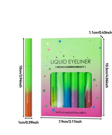 Liquid Eye Dougler Liquid Eye Liner - Neon Liquid Colorful 8x Matte Eyeliners Pen | Bright Eye Makeup Colors Long-Lasting Eye Liner Stain Resistant for US - Buy Online on GoSupps.com