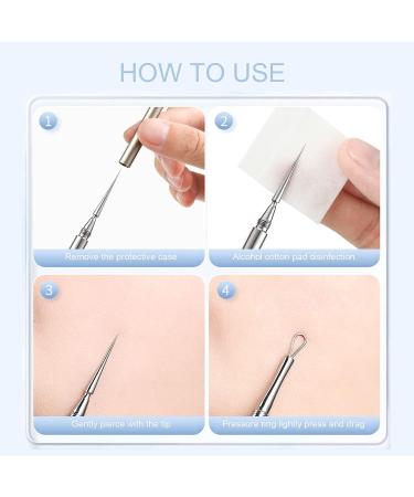 Professional Titanium Lancet Blackhead Remover Tool - Silver - Buy Online on GoSupps.com