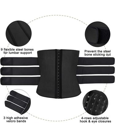 Men's Neoprene Waist Trainer Sauna Sweat Trimmer Cincher with Belts - Black, Large - Buy Online on GoSupps.com