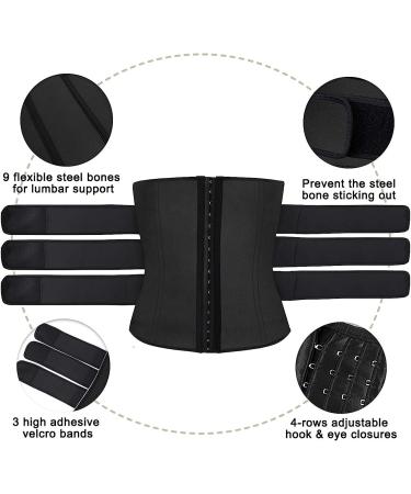 Hidyliu Men's Neoprene Waist Trainer Sauna Sweat Trimmer Cincher - Black, Medium - Buy Online on GoSupps.com