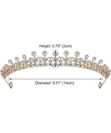 AW BRIDAL Gold Princess Tiara for Women and Girls - Wedding Headband Hair Accessories - Buy Online on GoSupps.com