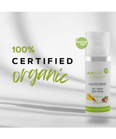  mysalifree Organic Night Cream - Rich Moisturizing Care for Sensitive Skin - With Rice Germ Oil & Shea Butter - 50ml - 100% Certified Organic Cosmetics - Unique in the World - BIO+ - Buy Online on GoSupps.com