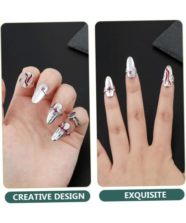 minkissy 3 Sets nail ring Finger Jewelry Women Ring Gift rings for women Finger Tip ring for women nail jewels women s rings red suits womans rings ladies gifts Zinc alloy white girl Miss 2X0.9X0.9CM White - Buy Online on GoSupps.com