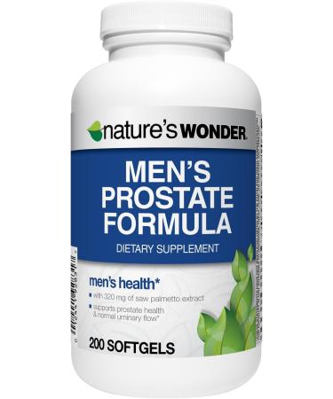 Nature's Wonder Men's Prostate Formula with Saw Palmetto Beta-Sitosterol & Lycopene - 200 Softgels