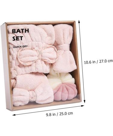Baluue 3 Sets Dry Hair Towel Set Home Shower Ball Esponjas Para El Cuerpo Bath Ball Pink Twisted Yarn - Buy Online on GoSupps.com