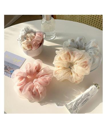 Daisy Flower Organza Hair Scrunchies for Women Girls - 3 Pcs - Buy Online on GoSupps.com
