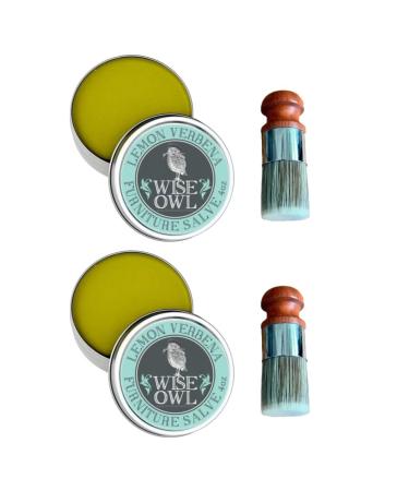 Furniture ointment for leather |Furniture Salve Leather Care with Wild boar brass brush |Leather restorer repair and care |Furniture polishing wax for wooden chairs tables stairs and sofas 2 furniture ointments + 2 brushes