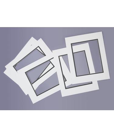 Golden State Art 11x14 Double Mats for 8x10 Photos Frames - White Over Black, Acid-Free (5 Pack) - Buy Online on GoSupps.com