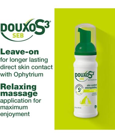 Douxo S3 SEB Mousse 5.1 oz - Relief for Seborrhea in Dogs & Cats (150 mL) | Helps with Oily to Flaky Skin - Buy Online on GoSupps.com