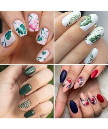 Kalolary 29Pcs Nail Stickers Water Transfer | Butterfly Palm Leaf Flower Design for DIY Nail Art | Manicure Tips Decorations - Buy Online on GoSupps.com