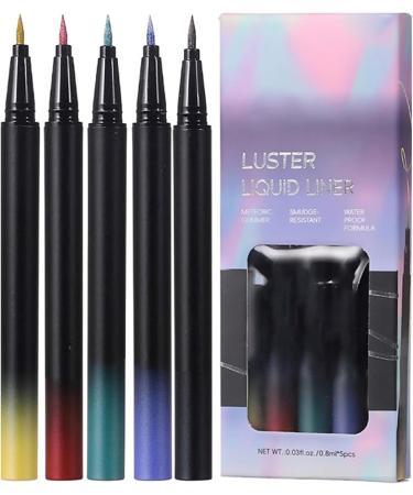 Unique 5Pcs MultiColor Metallic Finish Precise Tip For Fashin Eye Makeup Application Set B - Buy Online on GoSupps.com