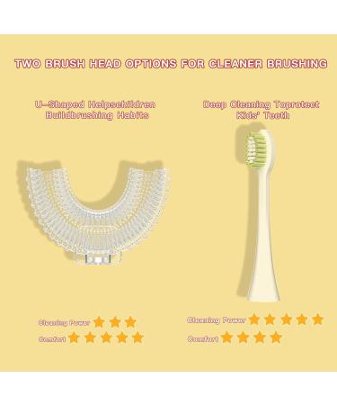 U-Shaped Toothbrush Kids Replacement Head Set - Compatible with U-Shaped Electric Toothbrushes | 4 Bristle Heads + 2 U-Shaped Heads for Ages 2-6 - Buy Online on GoSupps.com