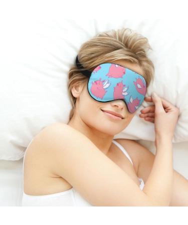 Blue Sky Flying Piggy Sleep Mask Adjustable Strap, Light Blocking Blindfold for Night Travel and Nap | Men and Women - Buy Online on GoSupps.com