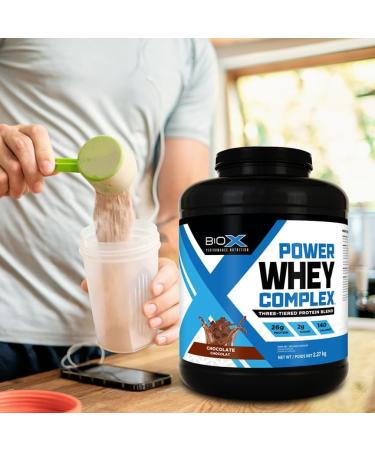 BioX Power Whey Complex | High Protein 100% Pure Whey Protein Powder | 25g Protein | Nitrogen-Rich Three Tiered Powder with Whey Concentrate Whey Isolate Hydrolyzed Whey (5LB Chocolate Mint) - Buy Online on GoSupps.com