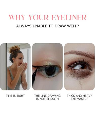 Winged Eyeliner Stamp Liquid Eyeliner Stencil Set Waterproof Natural Cat Eye Stamps Rotating Stamp Set | Durable and Smudge-Resistant Foldable Eye Stencil - Buy Online on GoSupps.com