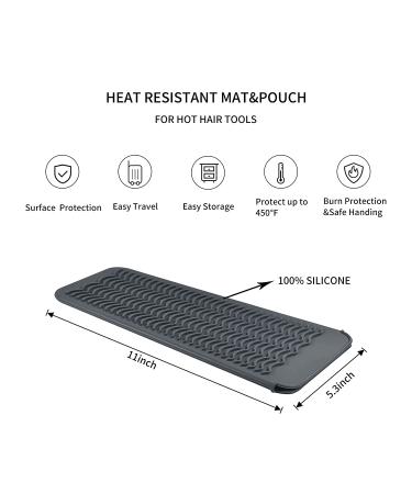 Silicone Heat Resistant Travel Mat Pouch for Hair Styling Tools - Grey | EIOKIT - Buy Online on GoSupps.com